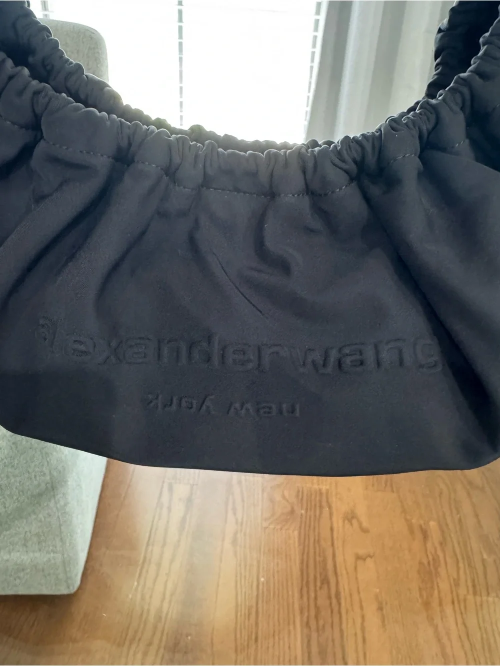 Alexander Wang Black Ruched Hobo Shoulder Bag